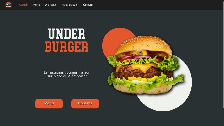 Realisation card under burger